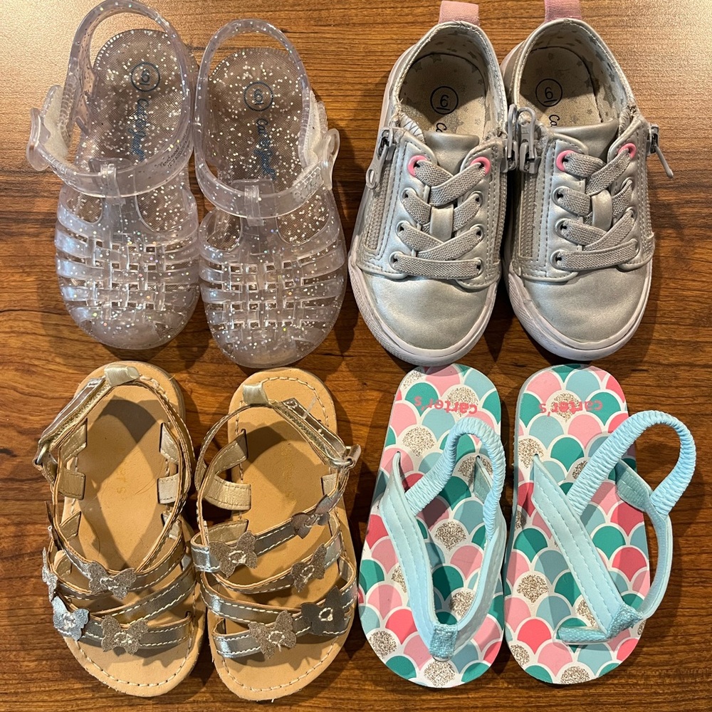 4 pairs toddler girls shoes